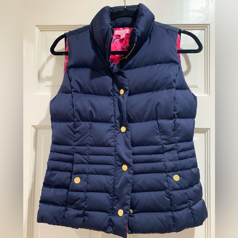 Lilly Pulitzer Navy Isabel Puffer Vest
